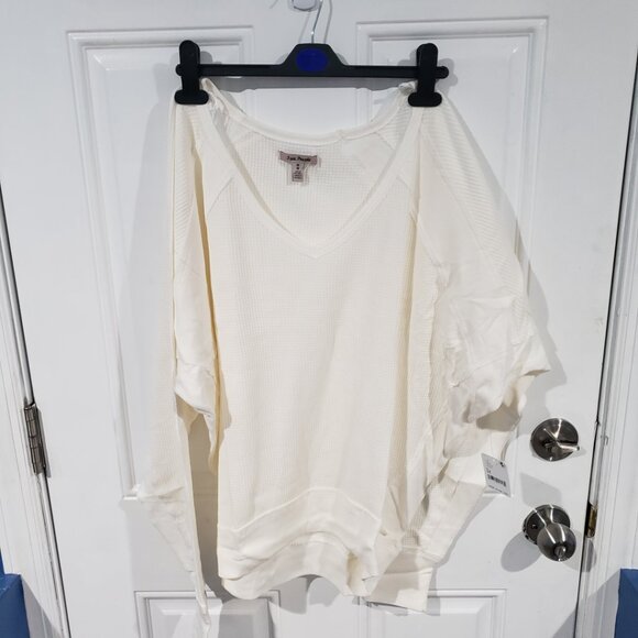 Free People Women's Santa Clara Thermal Long Sleeve Pullover White Size M - Picture 3 of 10